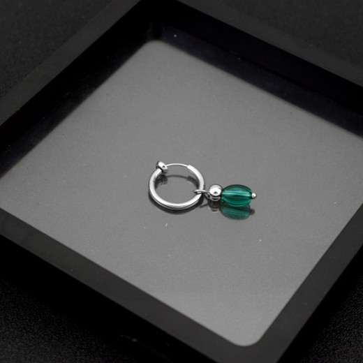 Pendientes de acero de titanio de estilo unisex de moda nacional para hombres y mujeres, resistentes a la decoloración, de color azul pavo real, temperamental, para minorías, personalizados, de moda, con clip para las orejas que combinan con todo.