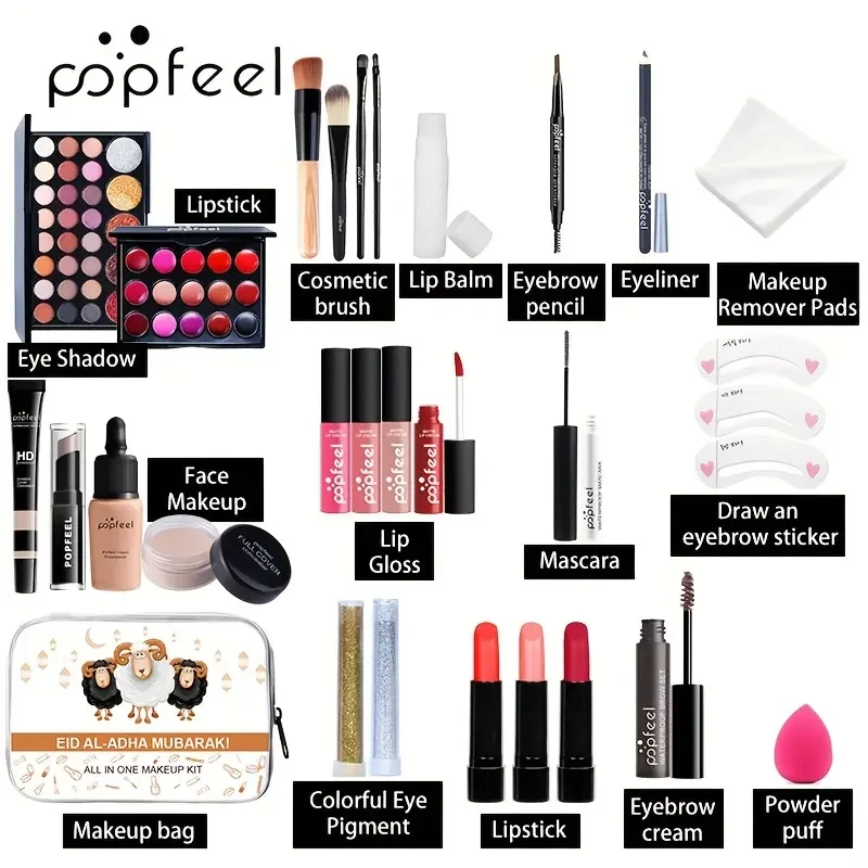 Kit de maquillaje navideño: set completo de cosméticos para actuaciones en el escenario y en días festivos