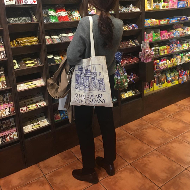 Bolso de lona estampado, bolso de mano, bolso de hombro, bolso de lona
