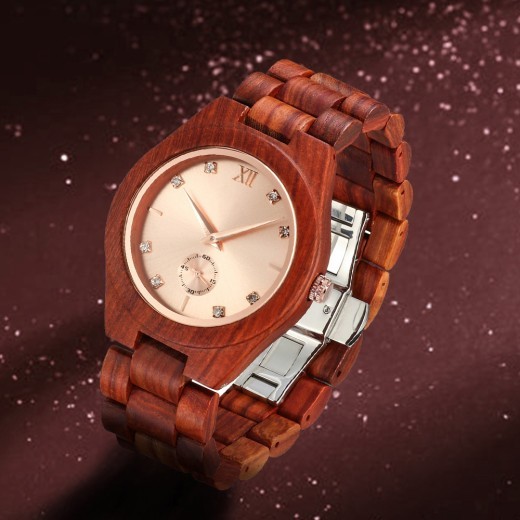 Reloj de madera de cuarzo para mujer
