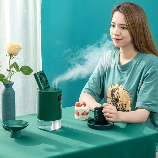 Humidificador con ventilador de elevación, purificador de aire para oficina y dormitorio, carga USB, humidificador de aire Kawaii de doble pulverización con control remoto