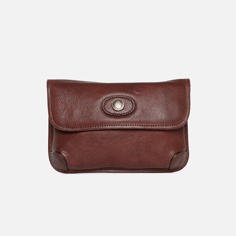 Bolso bandolera retro de piel de vaca de primera capa hecho a mano