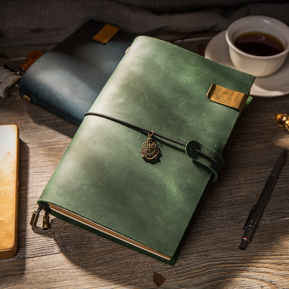 Carpeta de primera capa de piel de vaca hecha a mano