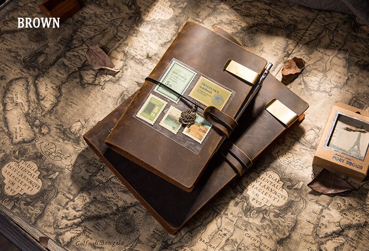 Carpeta de primera capa de piel de vaca hecha a mano