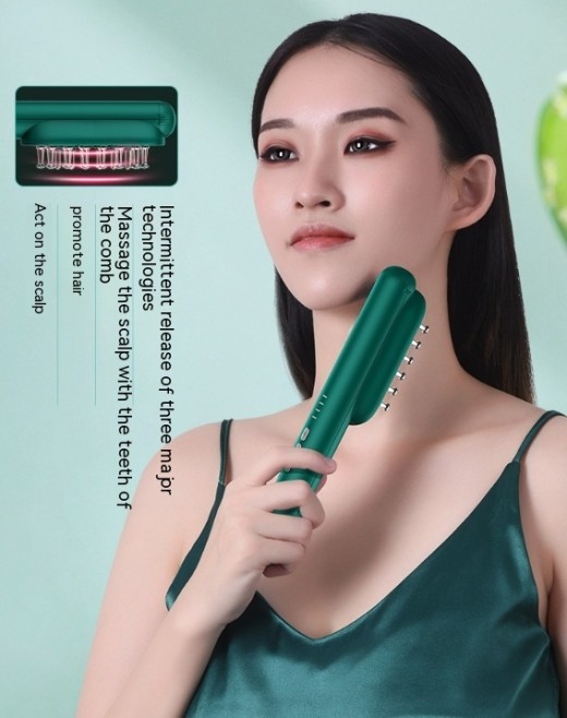 Peine de RF con luz de color y microcorriente para el cuidado del cabello, instrumento de masaje para cabello denso