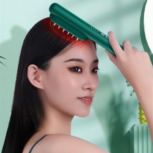 Peine de RF con luz de color y microcorriente para el cuidado del cabello, instrumento de masaje para cabello denso