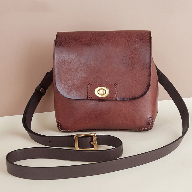 Bolso bandolera retro de piel de esqueleto para mujer