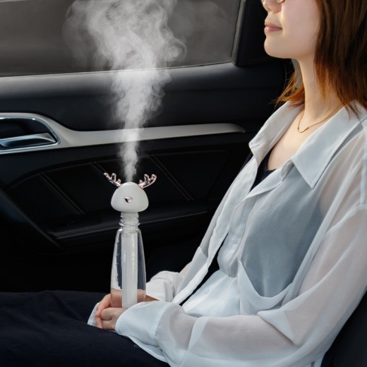 Nuevo humidificador portátil de agua sin tanque, diseño creativo, mini atomizador de asta pequeña, USB, rehidratación negativa, integrado.