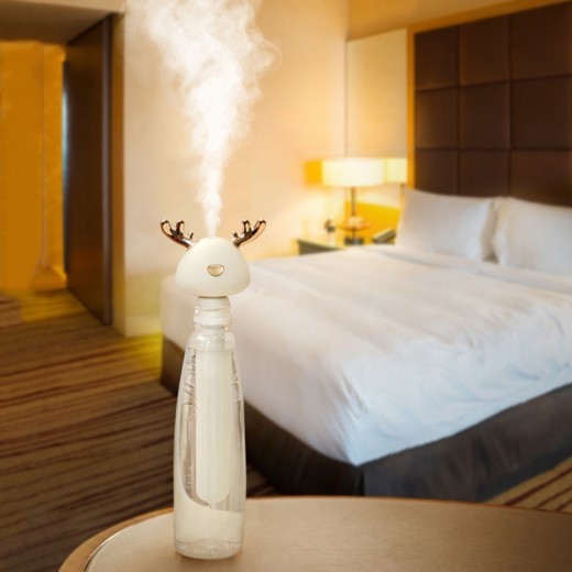 Nuevo humidificador portátil de agua sin tanque, diseño creativo, mini atomizador de asta pequeña, USB, rehidratación negativa, integrado.