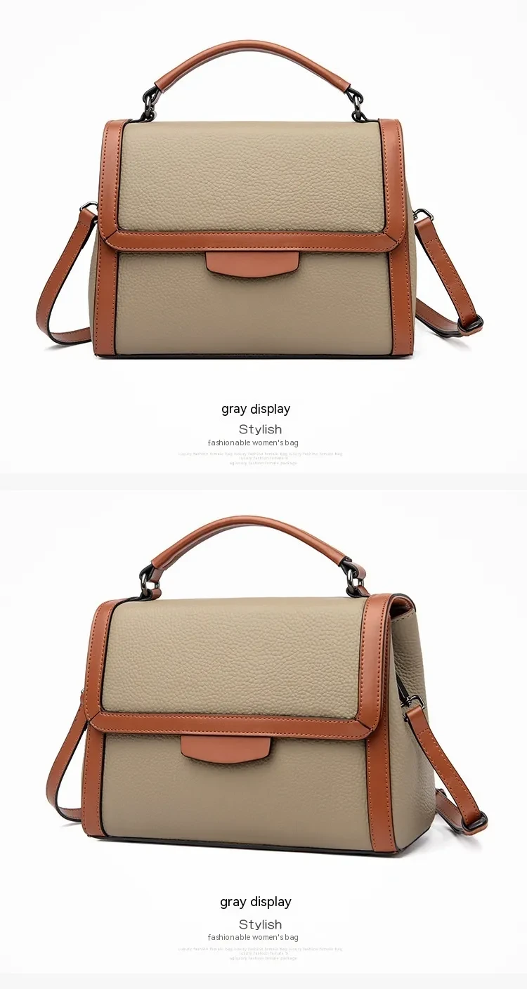 Bolso de mano de cuero suave con textura, elegante y moderno