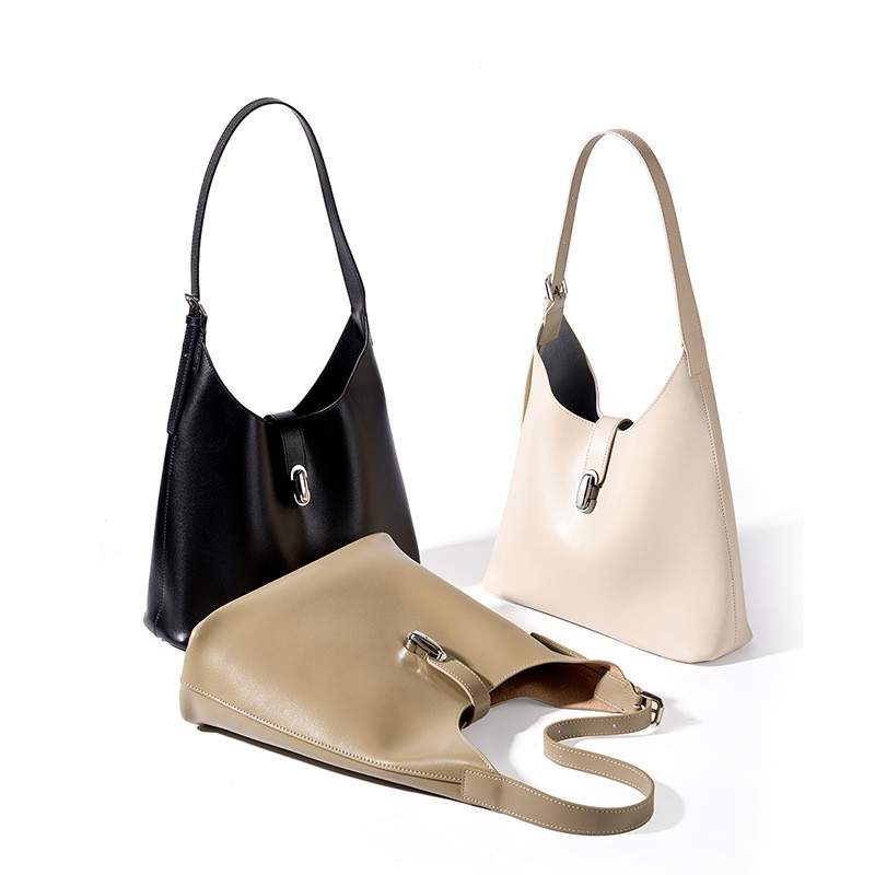 Bolso de mano portátil Niche de piel de vaca, de gran capacidad, para hombro y axila.