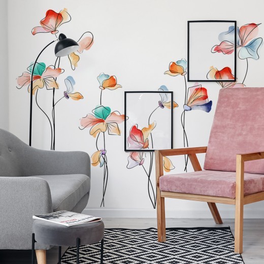 Pegatinas de pared para decoración del hogar con fondo de pared