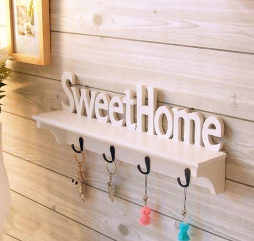 Gancho decorativo para el hogar, para colgar en la pared, color blanco