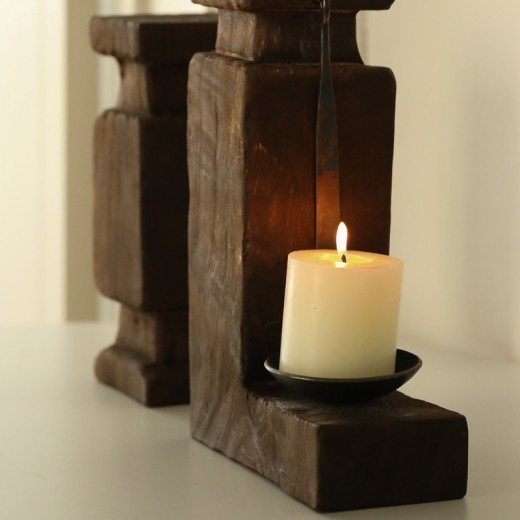 Candelabro hecho a mano, adornos de muebles vintage