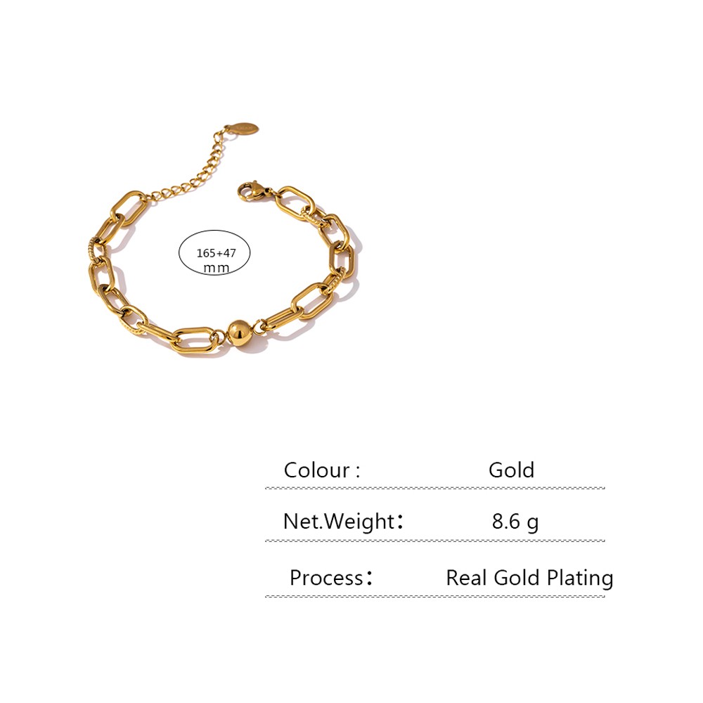 Nueva pulsera dorada de acero inoxidable Yhpup