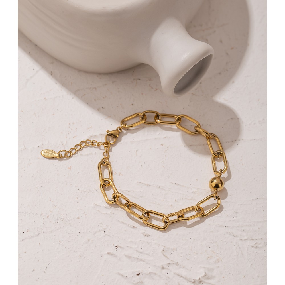 Nueva pulsera dorada de acero inoxidable Yhpup