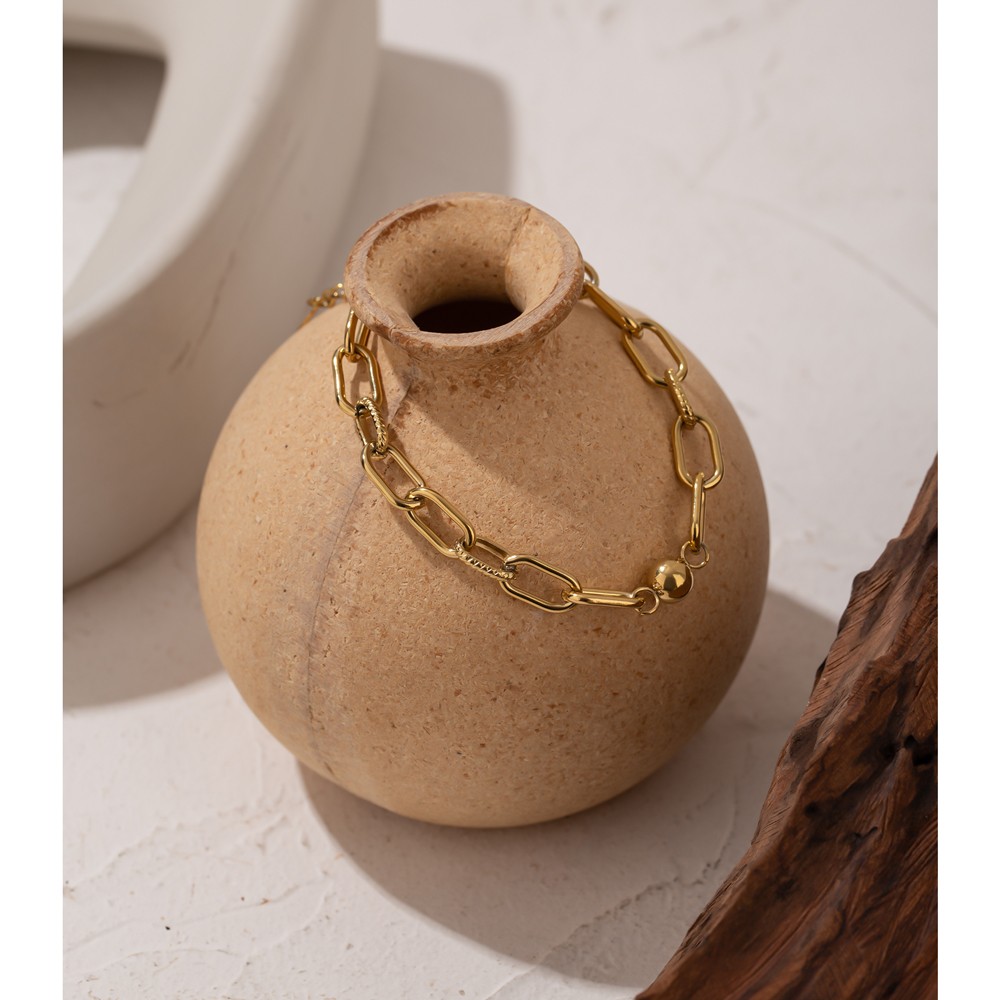 Nueva pulsera dorada de acero inoxidable Yhpup