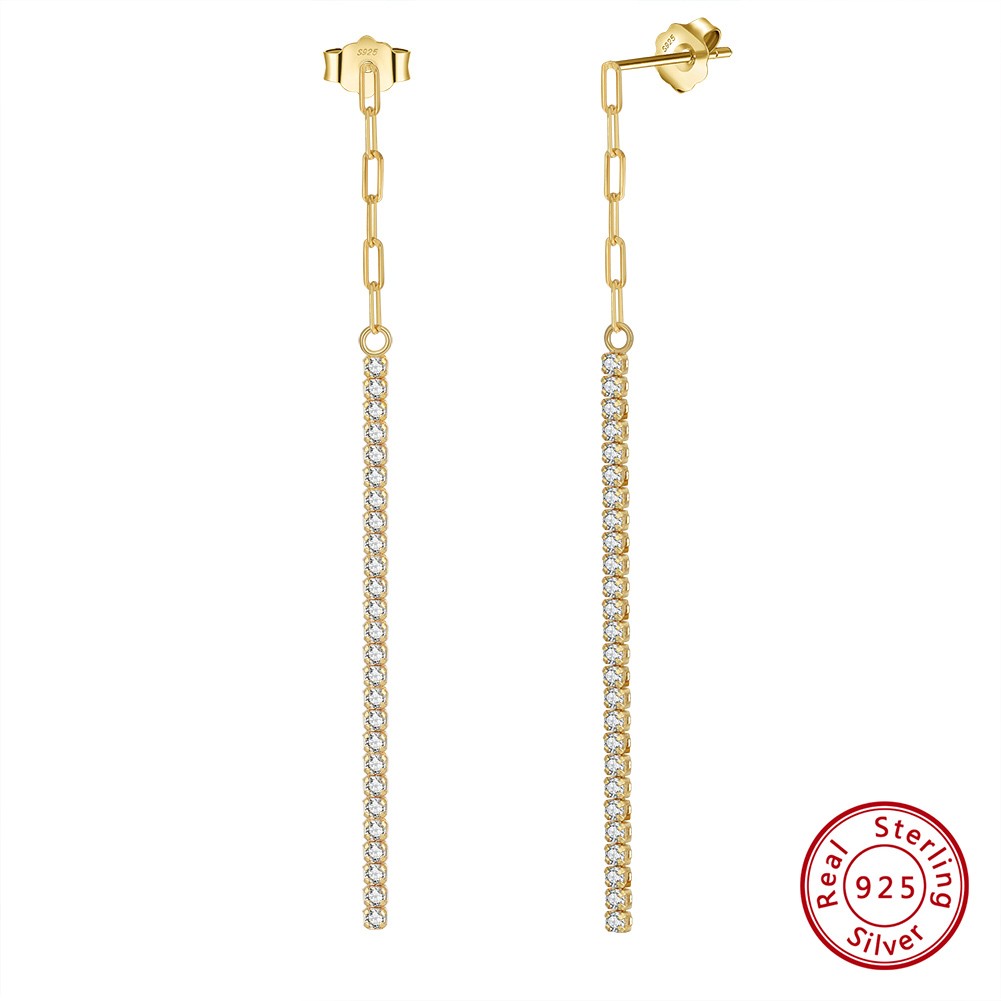 Pulsera de tenis con cadena de clip chapada en oro de 14 quilates de ORSA JEWELS