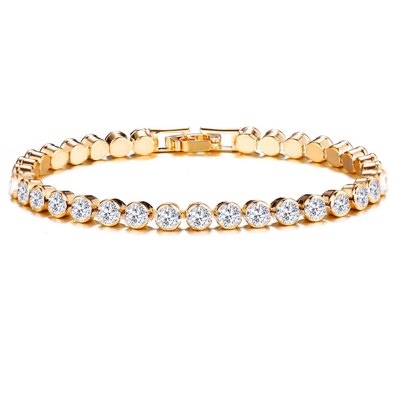 Pulsera de tenis chapada en oro de 14 quilates