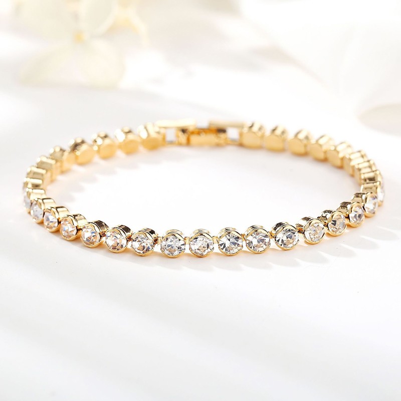 Pulsera de tenis chapada en oro de 14 quilates