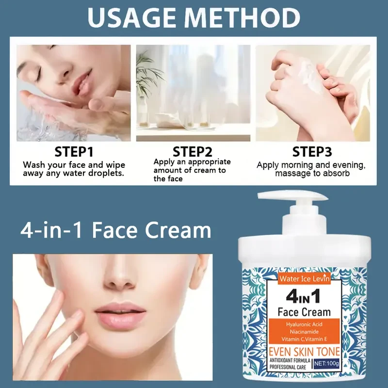 Suero facial 4 en 1: hidrata, reafirma y atenúa las líneas de expresión. Con ácido hialurónico, niacinamida y vitamina C.