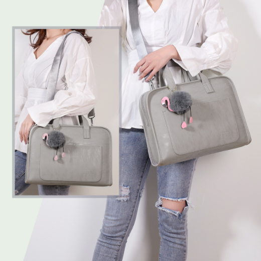 Bolso para portátil de cuero impermeable y moderno para mujer.
