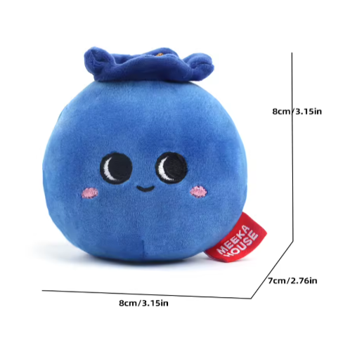 Peluche de fruta de 8 cm con forma de arándano, bonito muñeco de peluche para niños, juguetes cognitivos, adornos con temática de frutas.