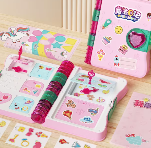 Diario de princesas para niñas, juguete con cerradura, llaves, sacapuntas, borrador, pegatina, suministros educativos, juguete de regalo para niñas de 3 a 14 años.