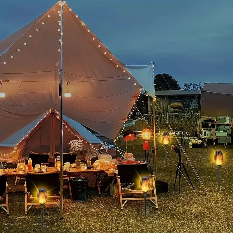 Luces solares LED con forma de llama Tiki