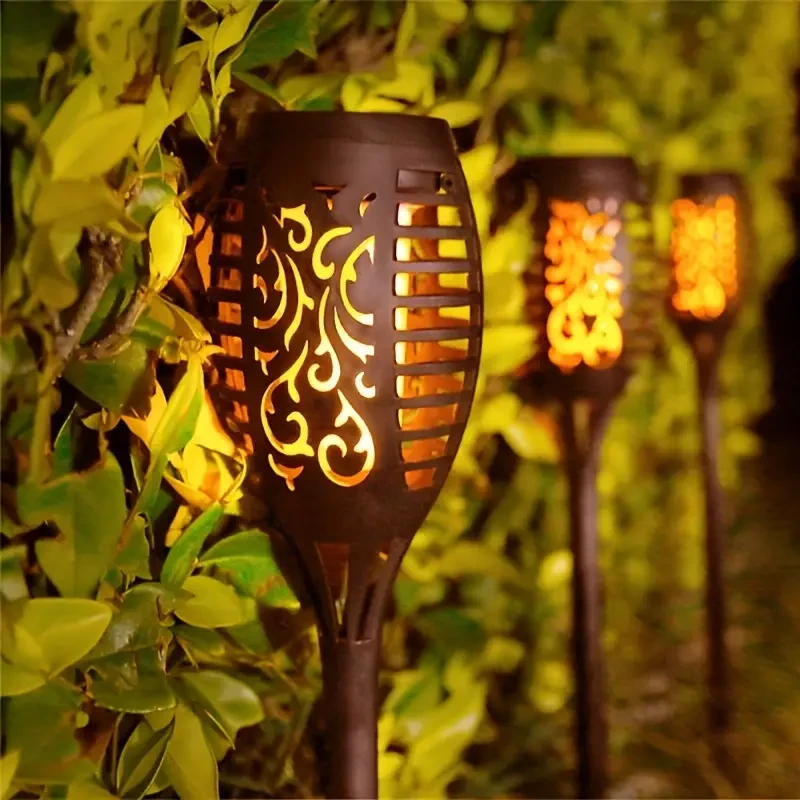 Luces solares LED con forma de llama Tiki