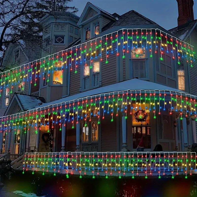 Luces navideñas de columna de hielo con 96 LED
