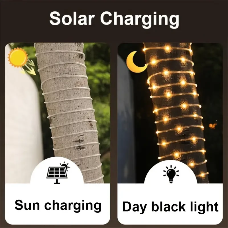Luces LED de cadena versátiles alimentadas por energía solar