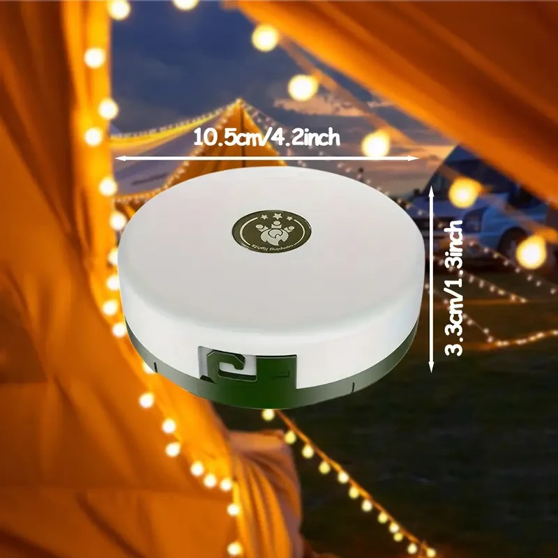 Luces de cadena para acampar, 2 en 1, portátiles y plegables para exteriores con 5 modos de iluminación
