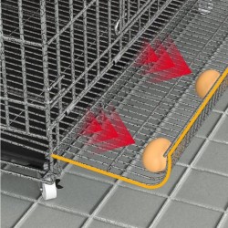 Gallinero de 120 cm, jaula metálica plegable y duradera con bandeja para huevos, ruedas y cubierta.
