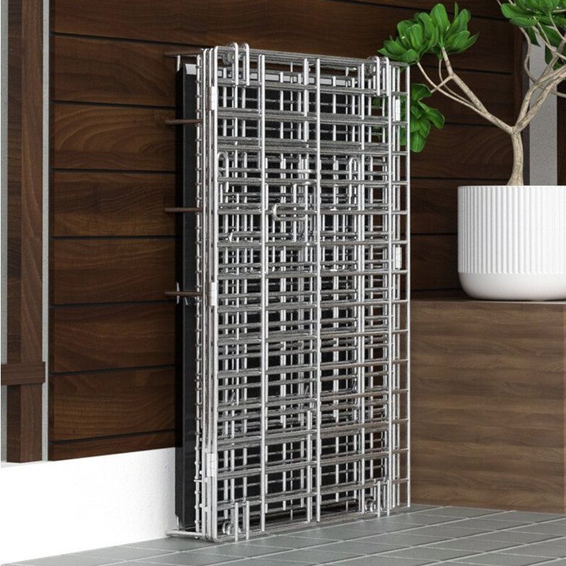 Gallinero de 120 cm, jaula metálica plegable y duradera con bandeja para huevos, ruedas y cubierta.