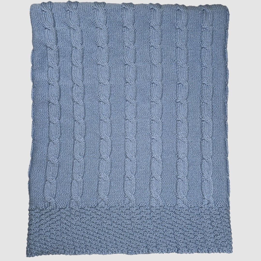 🐑 Luxe NZ Merino Cable Blanket 🛏️ - t 80x90cm