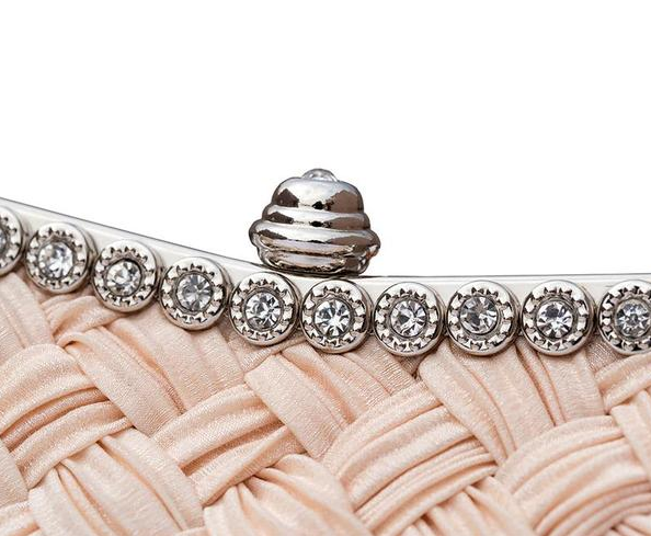 Bolso de boda, bolso de dama de honor, bolso de fiesta tejido con diamantes de imitación