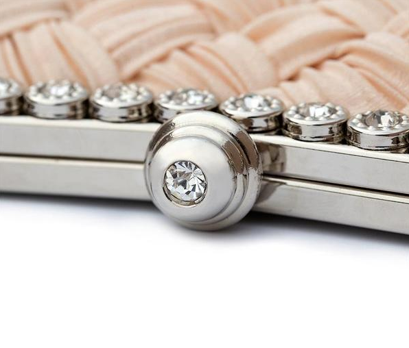 Bolso de boda, bolso de dama de honor, bolso de fiesta tejido con diamantes de imitación