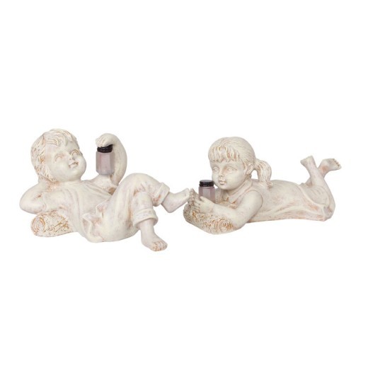 Decoración del hogar, artesanía de resina con luciérnaga, estatua de jardín, accesorios de escritorio para niños, regalo bonito para niños y niñas, arte con luz solar para exteriores