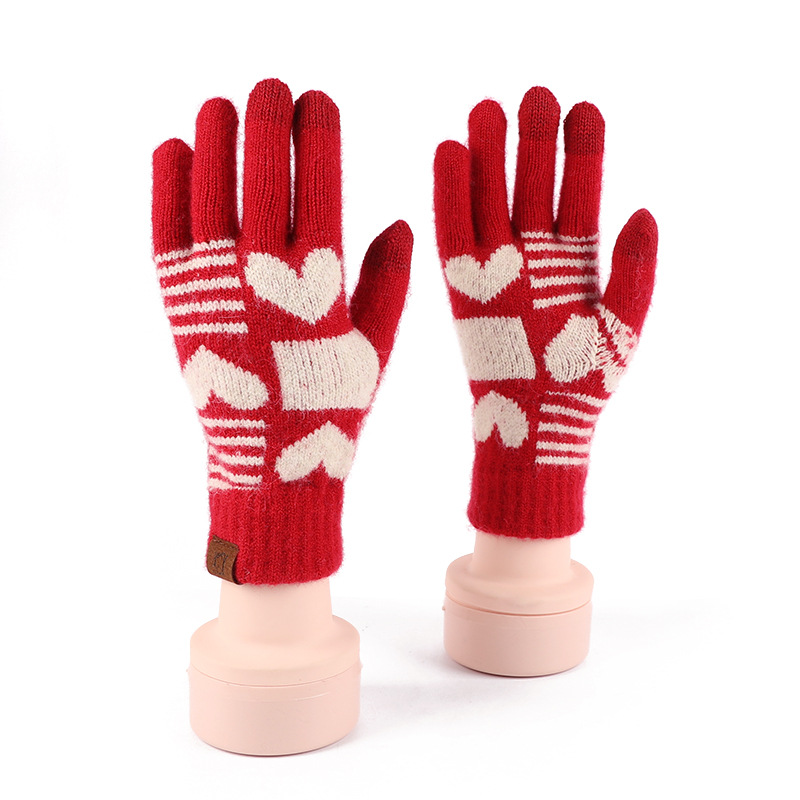 Guantes rojos festivos de Año Nuevo