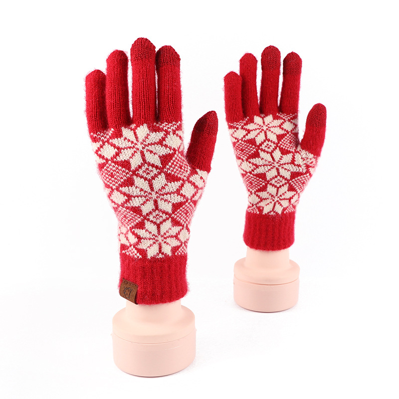 Guantes rojos festivos de Año Nuevo