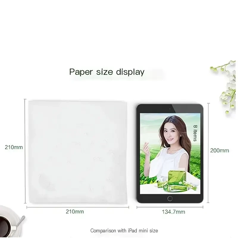 Papel de seda Hearttex Premium de 4 capas, aroma a té verde, 8 unidades/bolsa, 10 bolsas/paquete. Tamaño grande (mm*mm), súper resistente y suave, de alta calidad, 100 % pulpa virgen, tratamiento de alta temperatura, sin OBA.