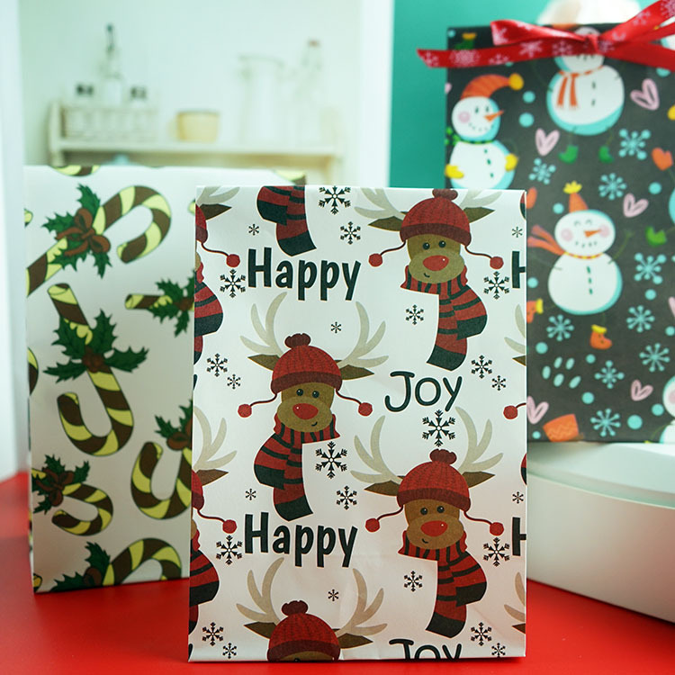 Bolsa de papel con dibujos animados para niños, bolsa de regalo de papel para regalo, nueva oferta navideña de comercio exterior