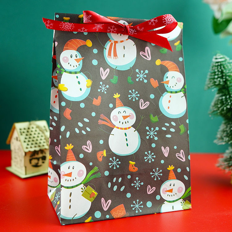 Bolsa de papel con dibujos animados para niños, bolsa de regalo de papel para regalo, nueva oferta navideña de comercio exterior