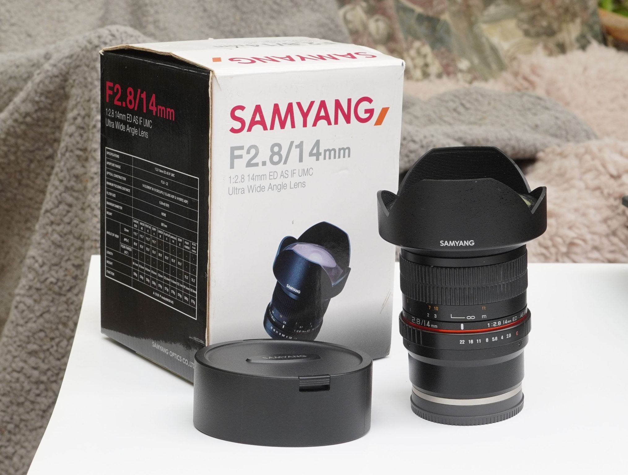 SAMYANG F2.8/14mm, ED AS IF UMC, lente ultra gran angular para cámaras SONY con montura E