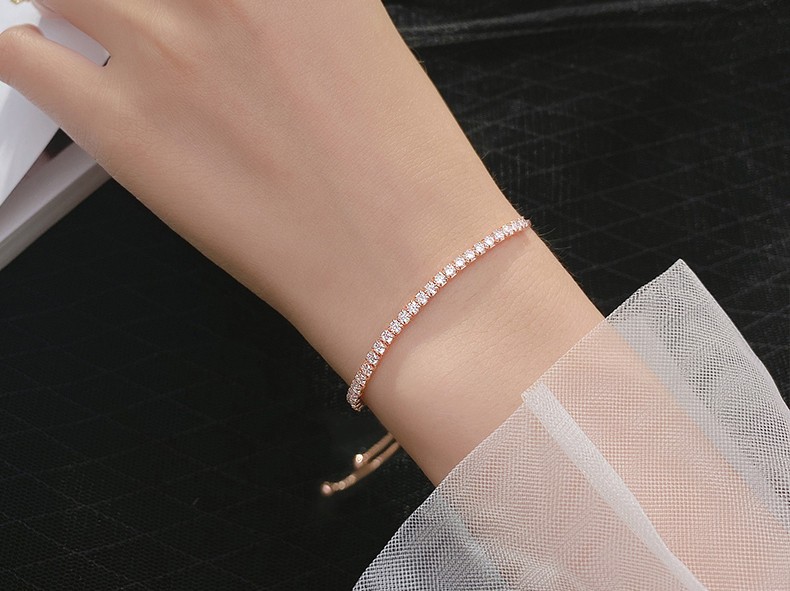 Versión coreana de la pulsera de diamantes brillantes Sweet Row