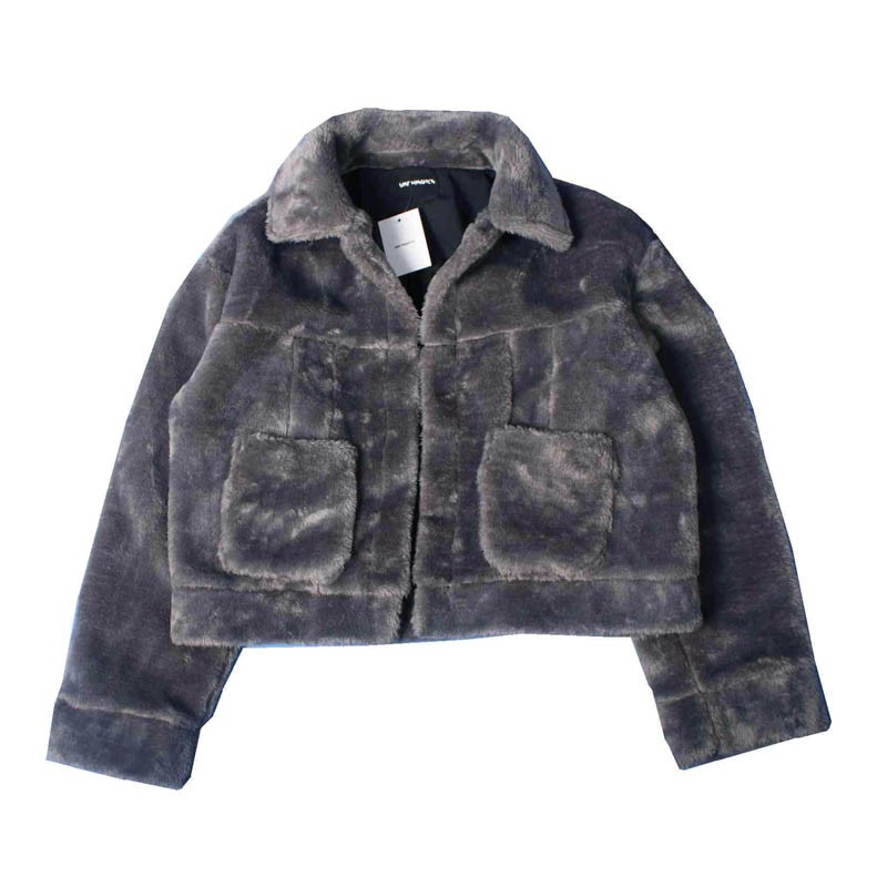 Chaqueta de felpa para parejas de otoño e invierno con silueta de marca de marea nacional retro de Hip Hop de los años 90 de INS OVERSIZE