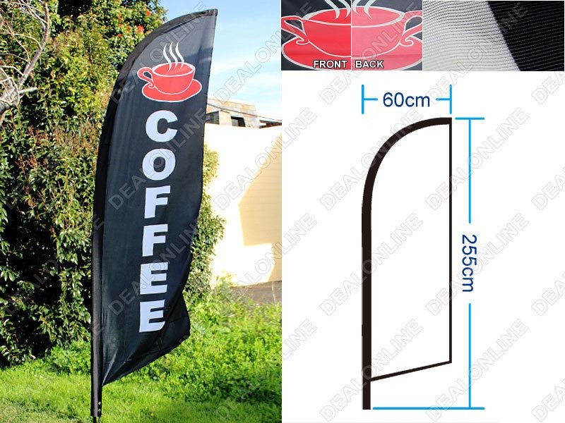 Juego de taladro para banderas de plumas de doble cara de 3,4 m COFFEE'