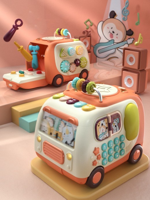 Juguetes para niños y niñas, bebés, cerebros, manos, tambores, juguetes, hexaedro, autobús, regalo.
