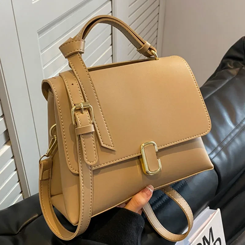 Bolso de hombro informal retro cuadrado pequeño esmerilado para mujer